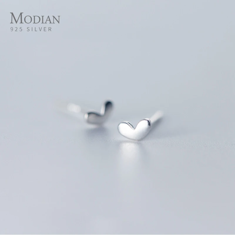 Modian 2021 Новый подружки невесты Милая прозрачная сердца серьги гвоздики 925