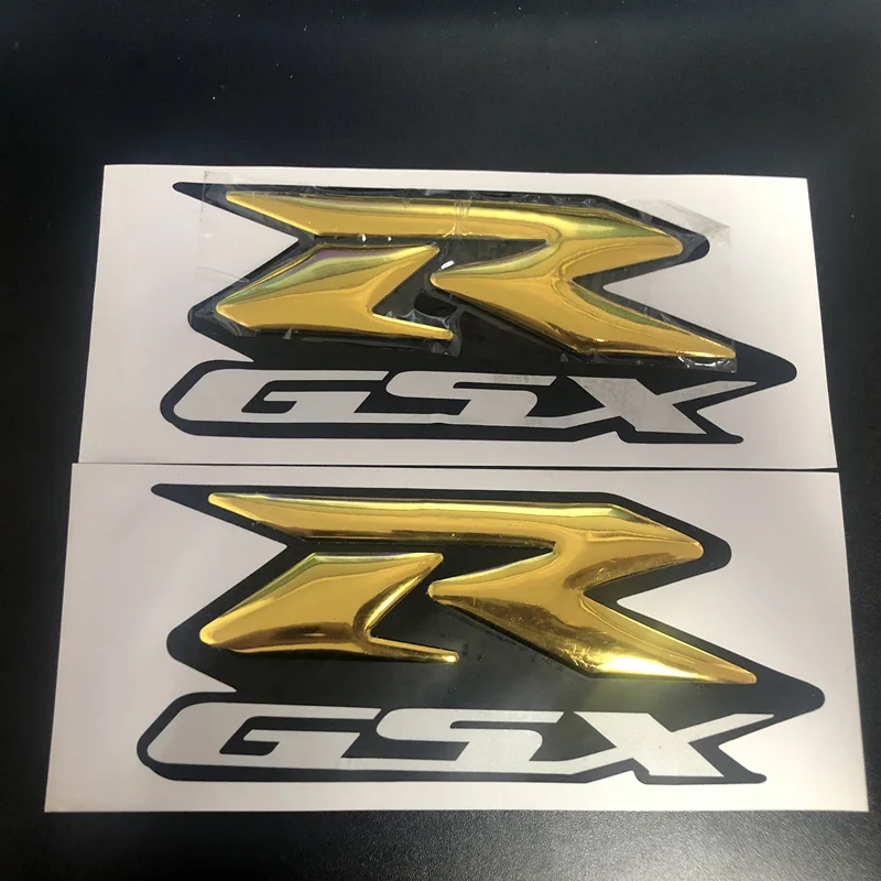2 шт. Серебристая эмблема 3D Fender бак подписать аппликацию Стикеры для Suzuki GSXR 600 750 1000 K1/2/3/4/5/6/7/8/9 мотоцикл/крейсера/Измельчитель - Цвет: Золотой
