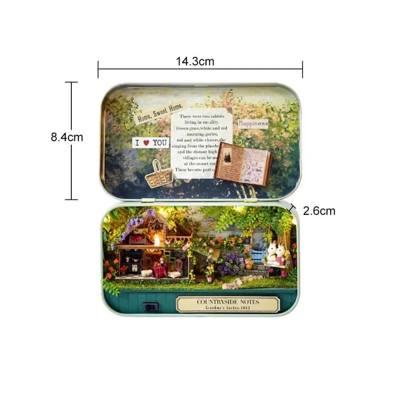 

DIY Cottage Handmade Funny Box Theatre Miniature Box Birthday Children Furniture Toy Miniature Gift P6H9