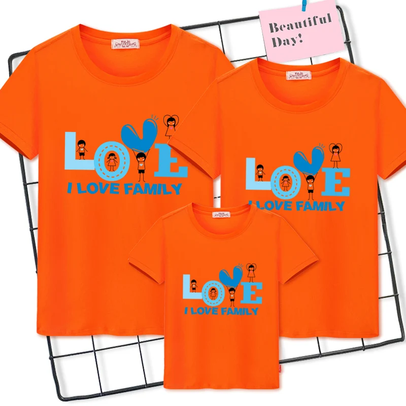 Семейные комплекты новогодние летние футболки с принтом одинаковая хлопковая
