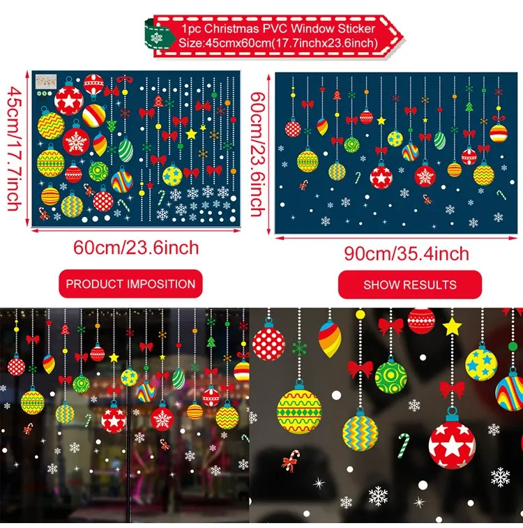 window sticker 15 QIFU рождественские украшения для дома Navidad Рождественская елка огни Рождественские декоративные украшения Рождественский подарок счастливый год - Цвет: window sticker 15