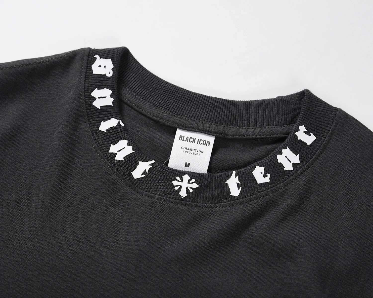 

Letter Half Turtleneck Short Sleeve T-Shirt Men's Casual Loose Half-Sleeved Inner Wear Base Shirt