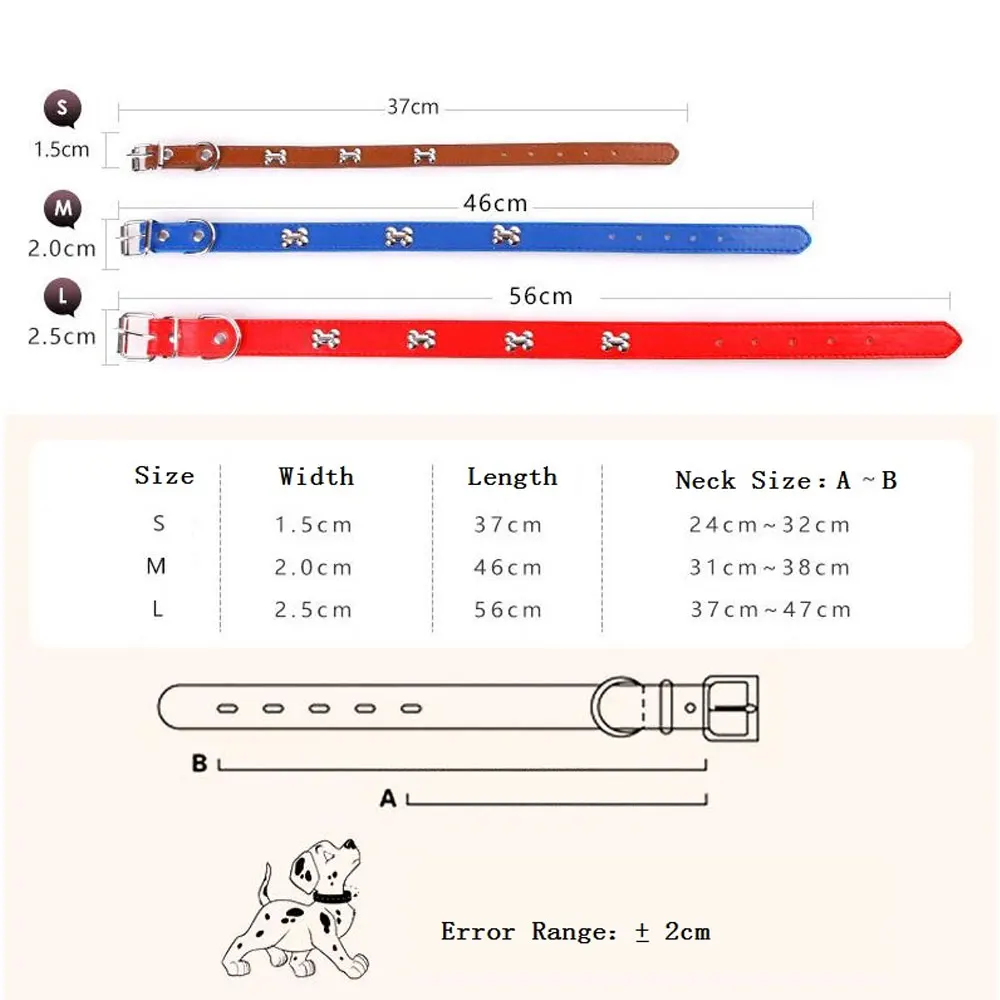 1 шт. товары для собак искусственная кожа кости ошейник питомцев аксессуары