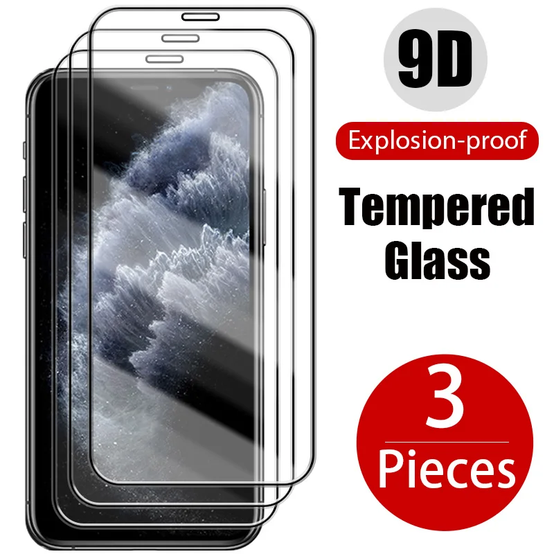 Protector de pantalla de cristal para iPhone película protectora completa para iPhone...