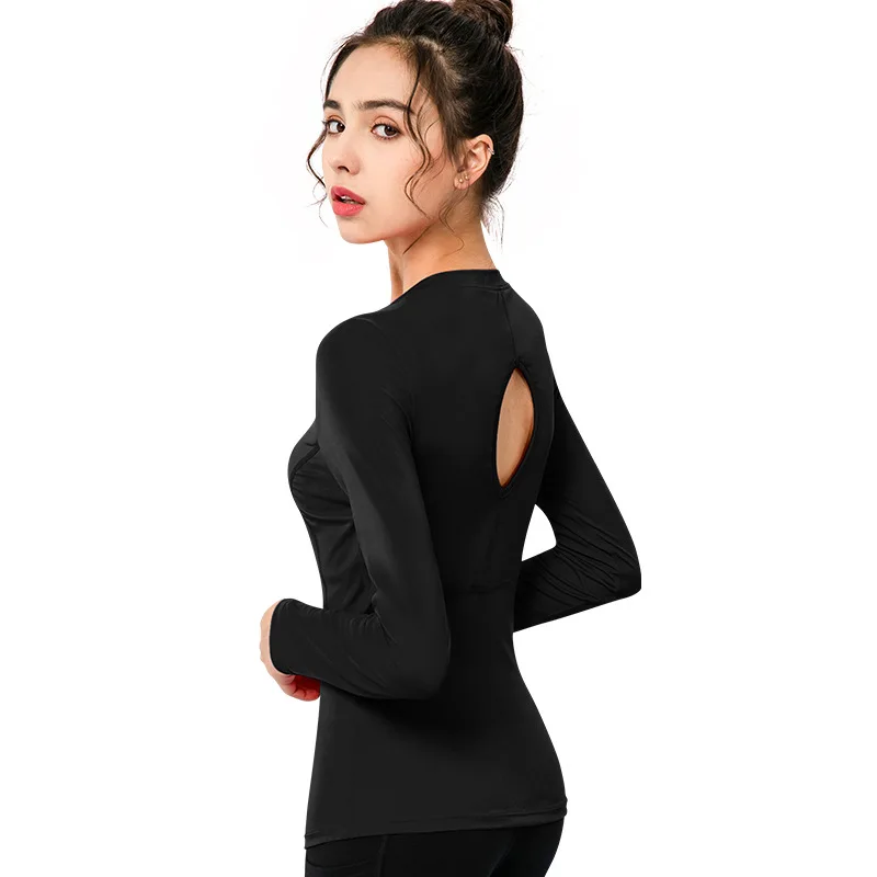 

VGORLORA Long Sleeve Yoga Shirts Sport Top Fitness Gym Sports Wear For Women Push Up Running Full Sleeve Clothes