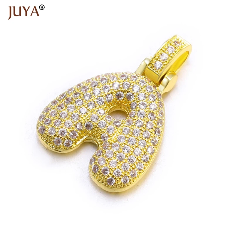 Juya Роскошные AAA циркониевые Стразы буквы 26 алфавит DIY начальный Шарм для женские ювелирные изделия, кулон аксессуары для изготовления