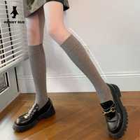 socks female calf socks autumn and winter beauty bi fiber knee socks japanese jk stockings solid color