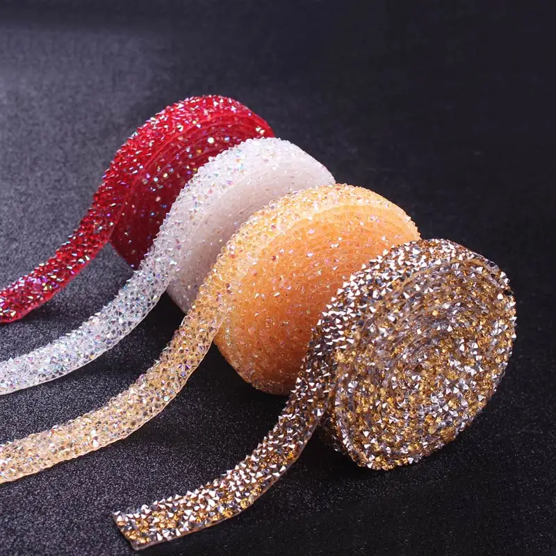 1 ярд Горячая фиксация блестящее платье стразы мотивы лента с кристаллами