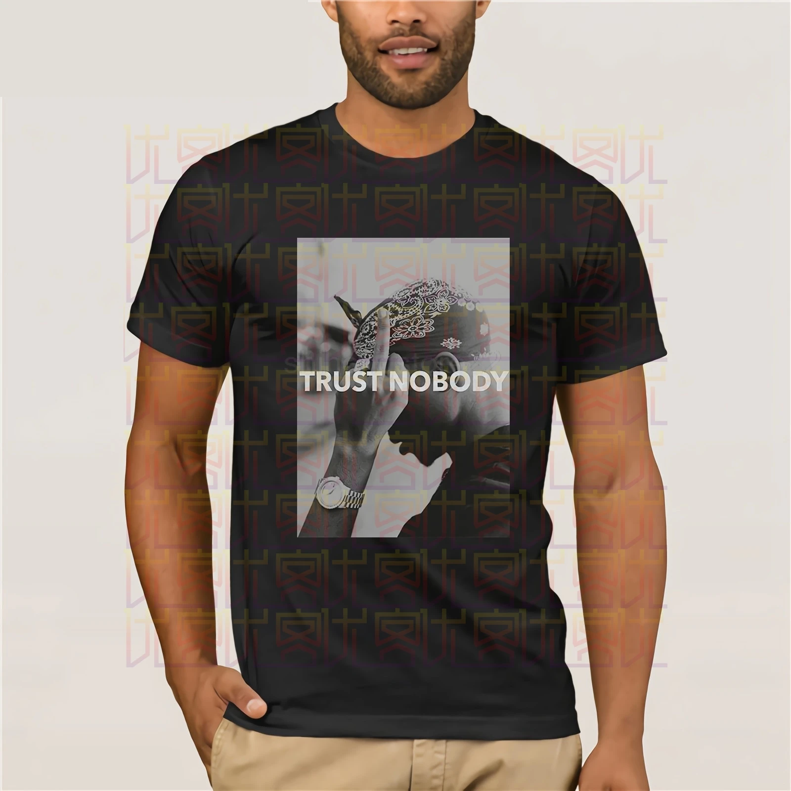 Tupac 2 Pac Shakur Trust Nobody забавная футболка для мужчин с коротким рукавом 100% хлопок