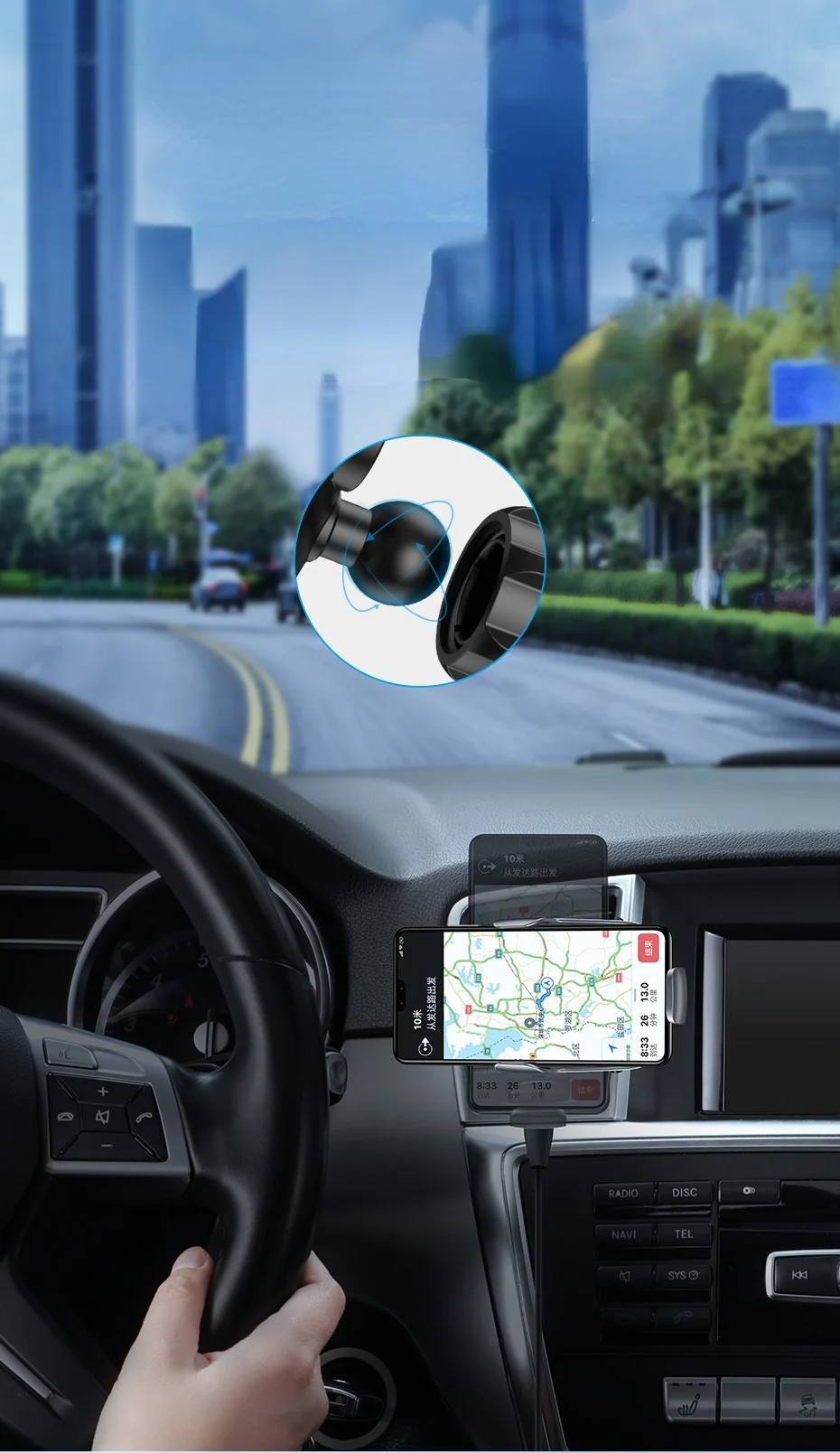 

Wireless Car Phone Holder 15W Fast Charging Electric Stand For