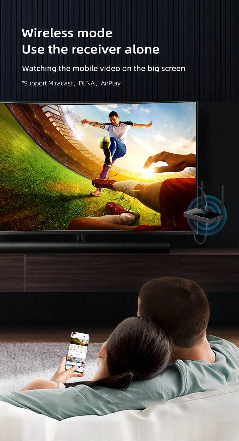 multi to one switch wireless transmitter receiver hdmi extender screen sharing mirroring for dvd phone laptop pc to tv monitor free global shipping