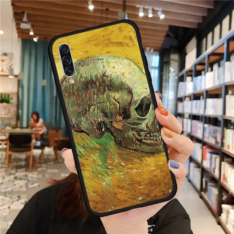 

Van Gogh Skull Tardis Phone Case For Samsung galaxy A S note 10 7 8 9 20 30 31 40 50 51 70 71 21 s ultra plus