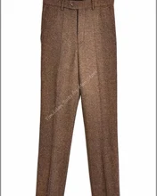 Pantalones de espiga para hombre, ropa de boda hecha a medida, solo un pantalón, negro/gris/marrón/azul, Invierno (4)