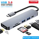 Переходник-концентратор 6 в 1, USB CUSB usb-хаб, HDMI-совместимая док-станция для MacBook Pro, Nintendo Switch, Разветвитель USB-C 3,0