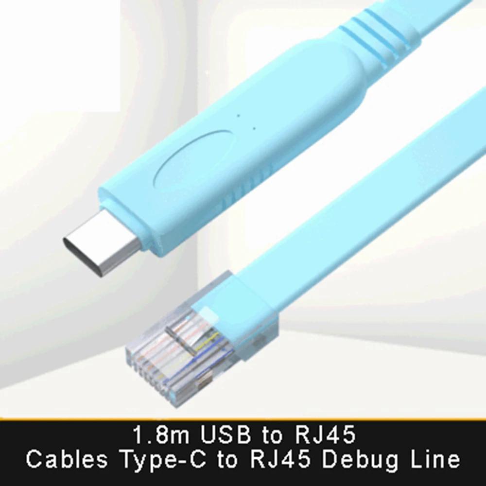 

Кабели Type-C к RJ45, 1,8 м, кабель для консоли отладки консоли типа C к RJ45, кабель для конфигурации консоли отладки консоли для маршрутизатора Cisco
