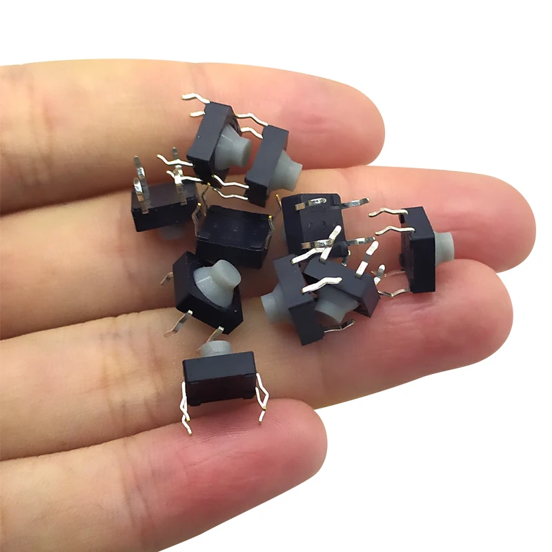 20 шт./лот 8x8x5 мм 4 контакта Проводящий силикон беззвучный тактильный Такт