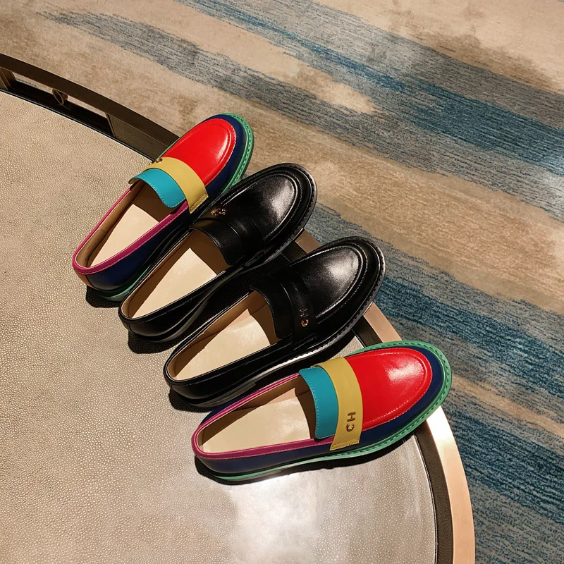 Женские Летние кожаные туфли женские броги женская обувь на плоской подошве