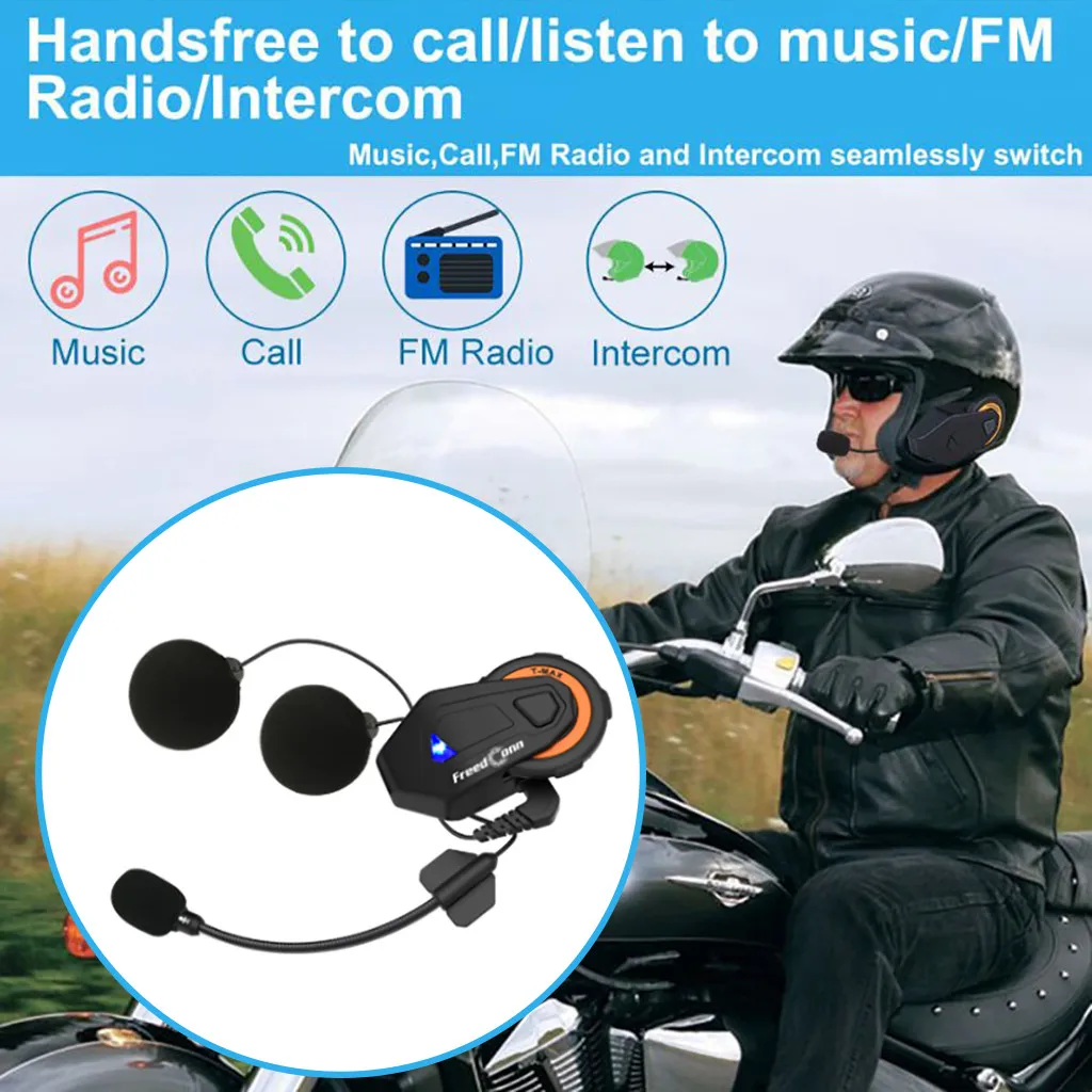 Bluetooth наушники Freed-conn T-max 1000m мотоциклетная bluetooth-гарнитура для шлема Интерком