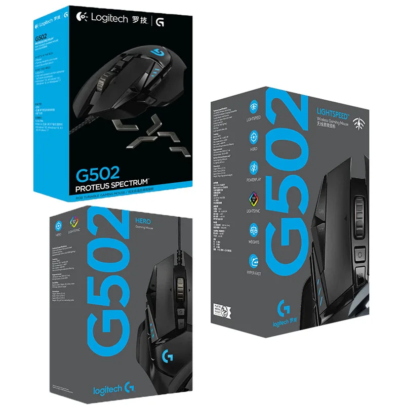 

Original Logitech G502 Gaming Mouse 12000DPI RGB Proteus Spectrum /G502 HERO 16000DPI /G502 LIGHTSPEED Wireless Gaming Mouse