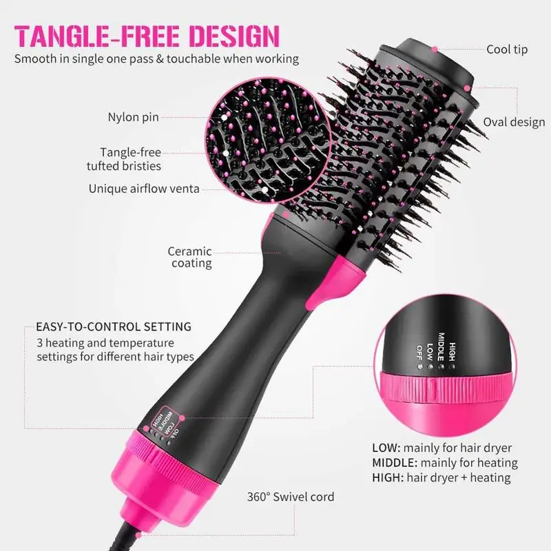 

Professional Hair Styling Tools Volumizer Blow Straightener Curler Salon 2 in 1 roller Electric Hot Air Curling Iron Comb