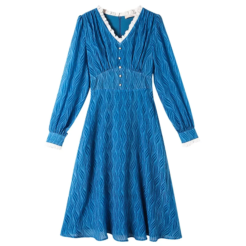 

Will spring a new wind dress French court temperament of restoring ancient ways women accept waist show super thin dress