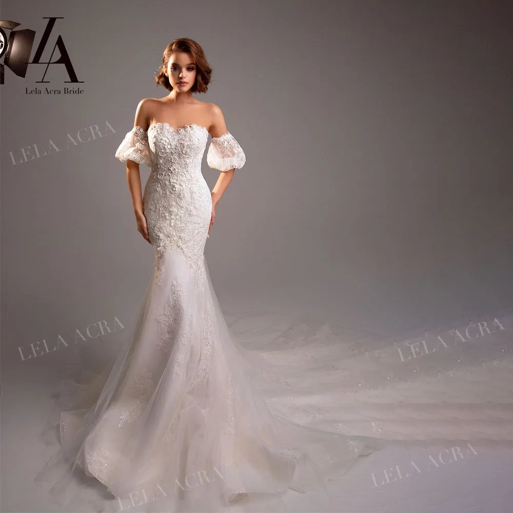 

Женское свадебное платье с юбкой-годе, с рукавом 2 в 1