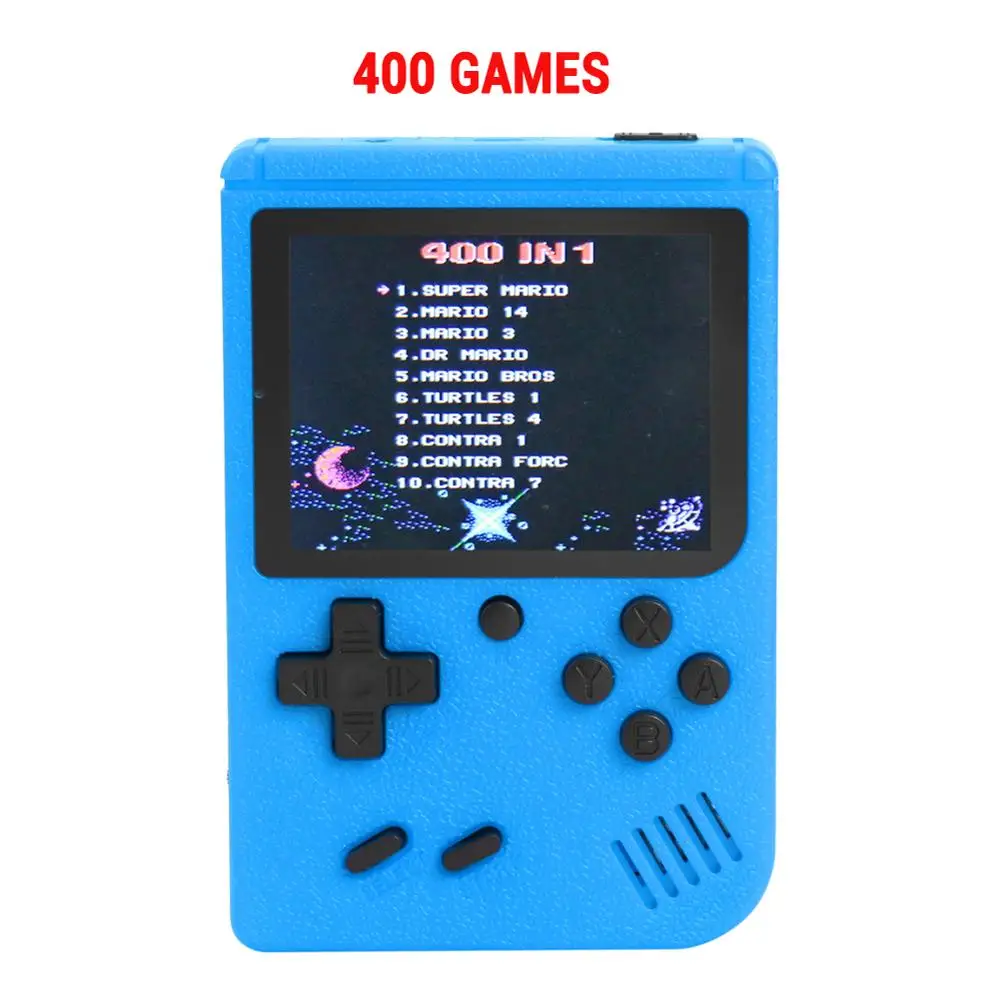 400games Blue 3 дюймов Портативный чехол для телефона в виде ретро-игровой консоли TFT цветной экран Встроенный 400 игры 8 бит Классический игровой плеер для игр Детские игрушки Подарки приставка игровая игровая консоль - Цвет: 400games Blue