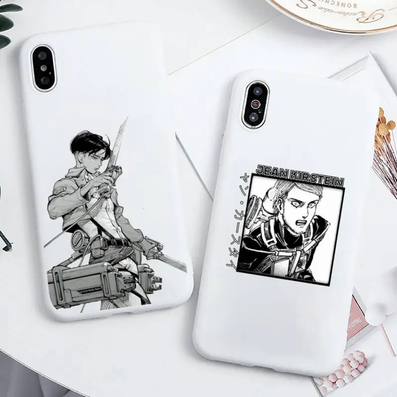 

Attack On Titan Japanese Anime Phone Case Candy Color for iPhone 6 7 8 11 12 s mini pro X XS XR MAX Plus