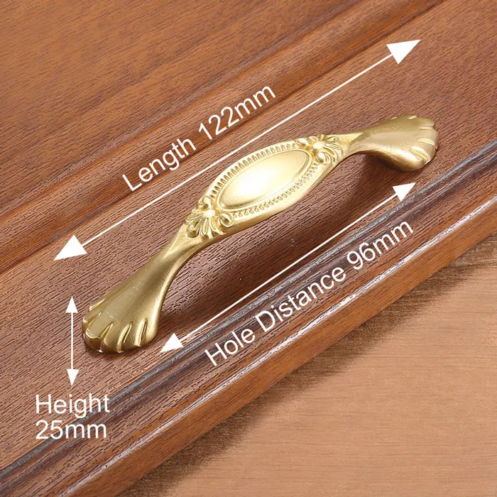 Handle-T1012-96 KAK медные латунные ручки шкафа для двери кухонного шкафа ручки для выдвижных ящиков Европейское винтажное Золотое оборудование для обработки мебели - Цвет: Handle-T1012-96