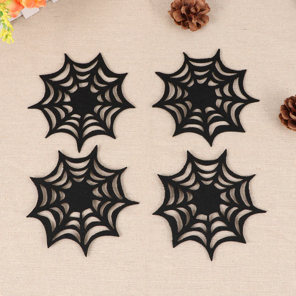 

2pcs Themed Placemat Spider Web Coasters Placemat Decorative Table Placemats Doilies Decorarion Supplies Bla