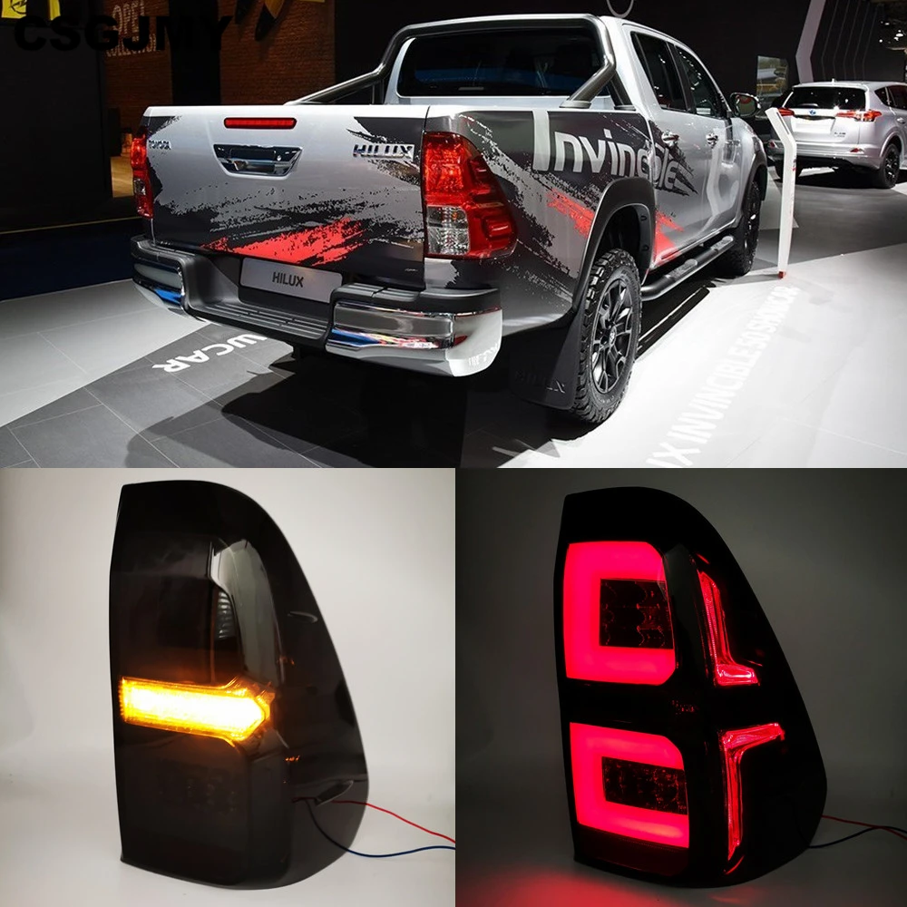 CSGJMY 2 шт. Автомобильный светодиодный фонарь для Toyota HILUX REVO задний тормозной светильник модифицированный светодиодный задний светильник s