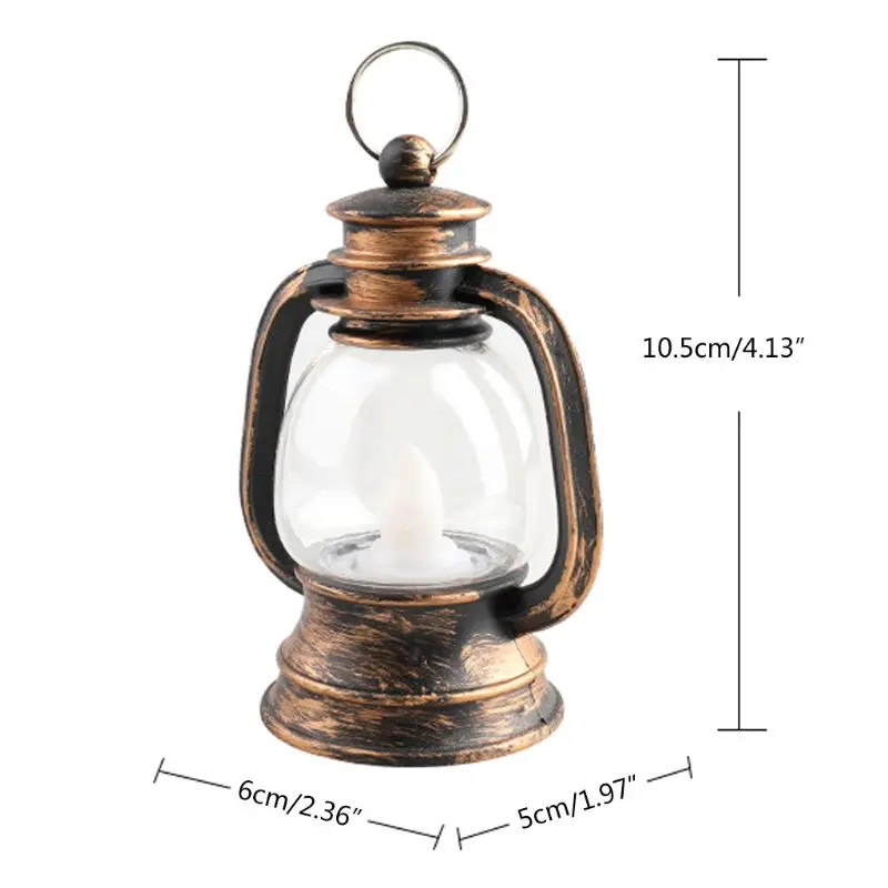 

Vintage Retro Kerosene Lamp Mini Handheld Hanging Lantern LED Light for Outdoor Camping Christmas Decor
