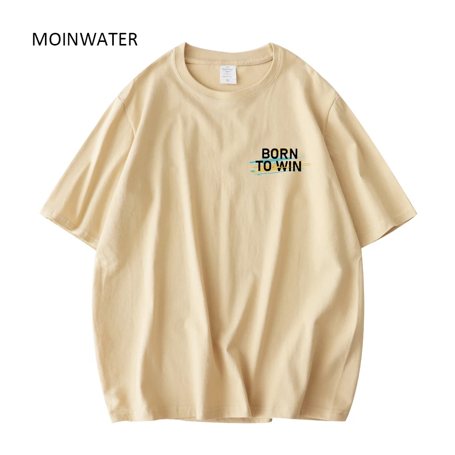 

MOINWATER Футболка Женская хлопковая с принтом, модный топ с коротким рукавом, зеленый/хаки, летний топ, MT21048