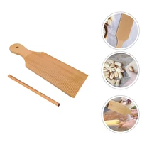 1 set of gnochi maker kitchen rolling rod wooden pasta board stripe shaped mold