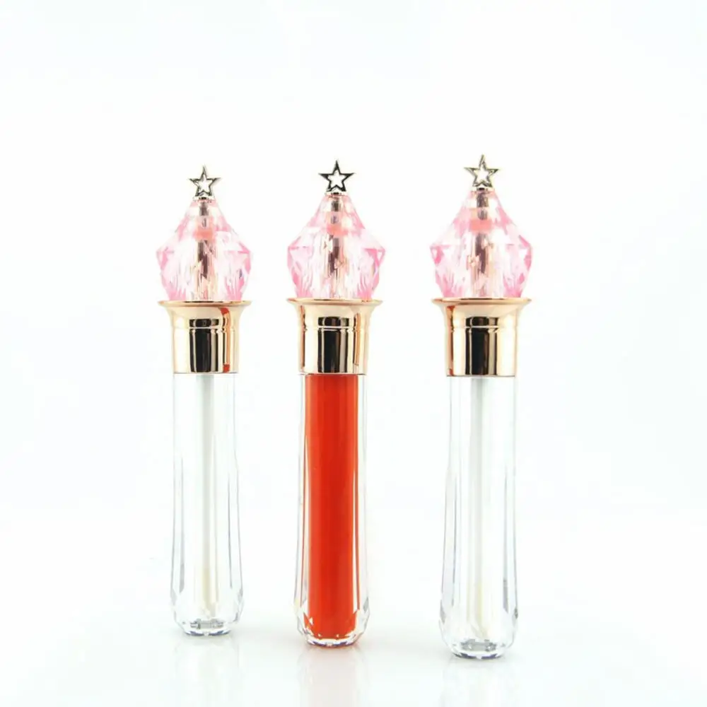 

1pc 3.5ml Magic Wand Shaped Lip Gloss Tubes Gold Star Transparent Bottle Plastic Lipstick Tubes Empty Cosmetic Packing Container