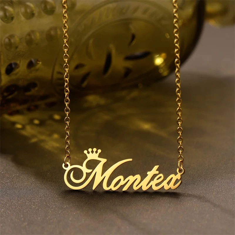 Ожерелье с именем на заказ ожерелье короной ручной работы женская и мужская