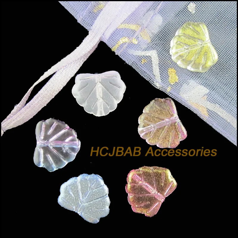 24 Новые разноцветные глазурованные подвески в виде листьев разделительные