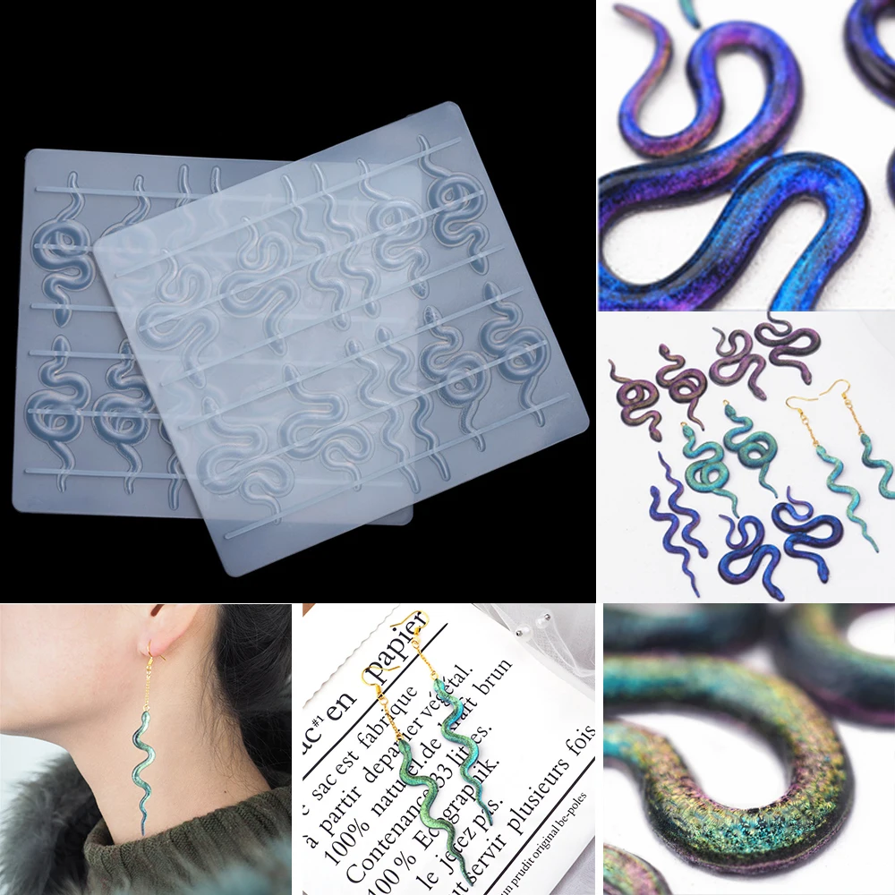 

1 шт., силиконовая форма «Змея» для сережек-подвесок