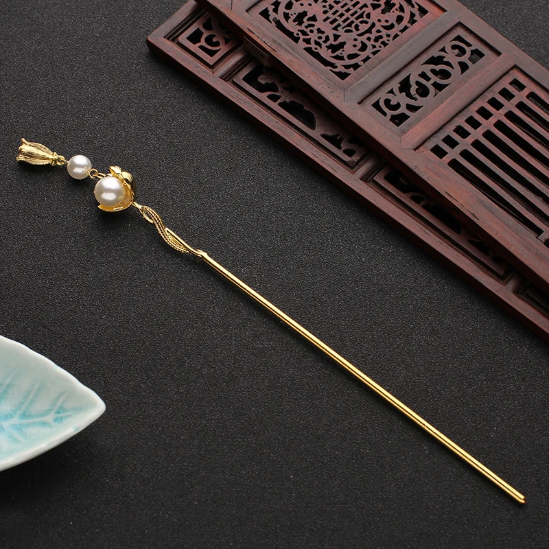 2 шт. классические заколки для волос медные Kanzashi Hanfu костюмы шиньон кисточка