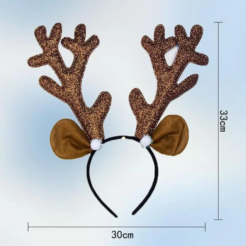 Рождественский обруч для волос с оленьими рогами Ткань Искусство взрослых детей