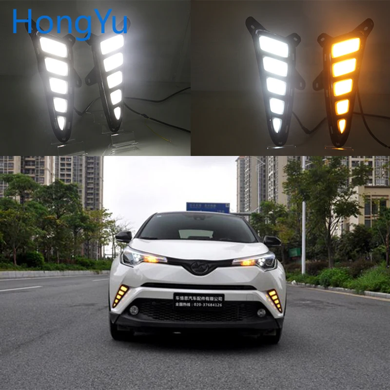 Для Toyota C-HR ЧР 2017 2018 2019 дневные Бег огни Светодиодный DRL Противотуманные фары