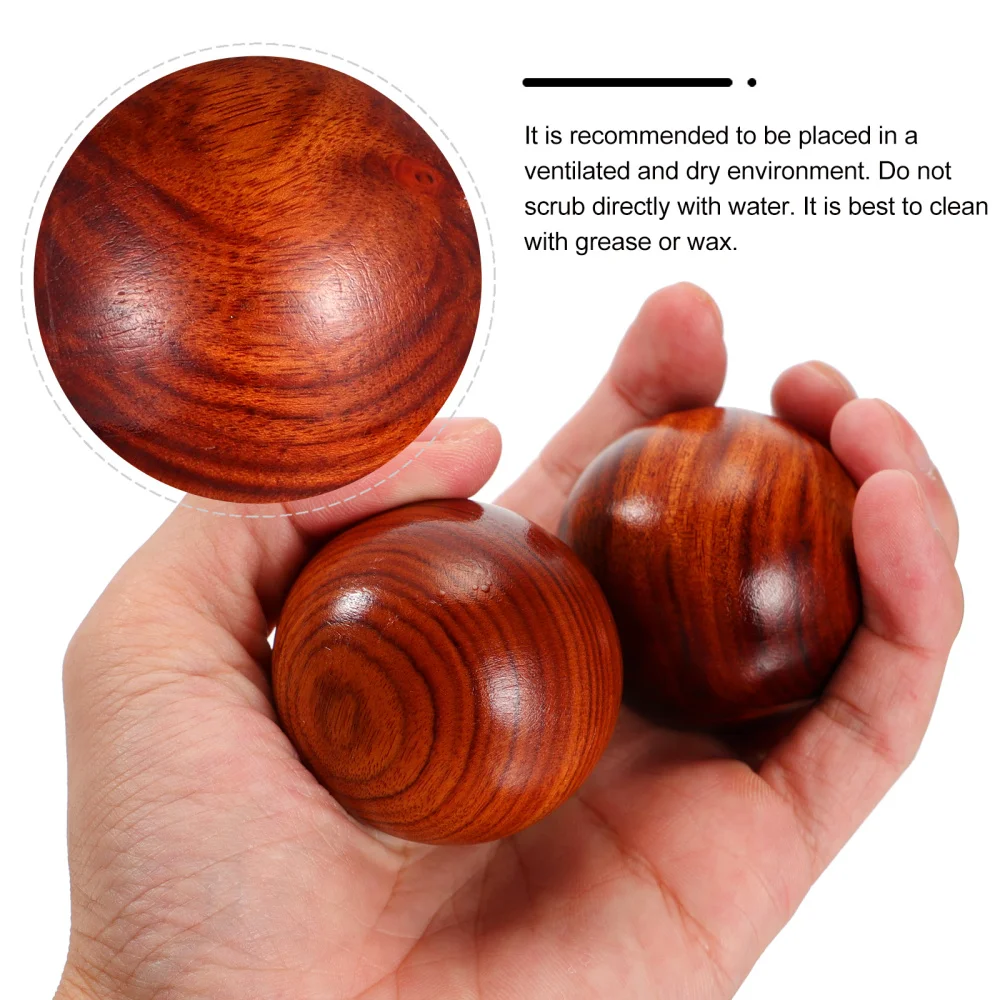 

2pcs Smooth Wooden Hand Exercise Balls Acupressure Hand Massager Balls