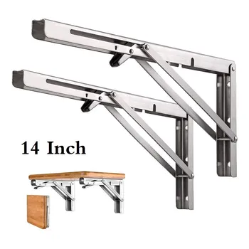2PCS Triangle Folding Angle Bracket Heavy Support Adjustable Wall Mounted Bench Table Shelf Bracket Furniture Hardware