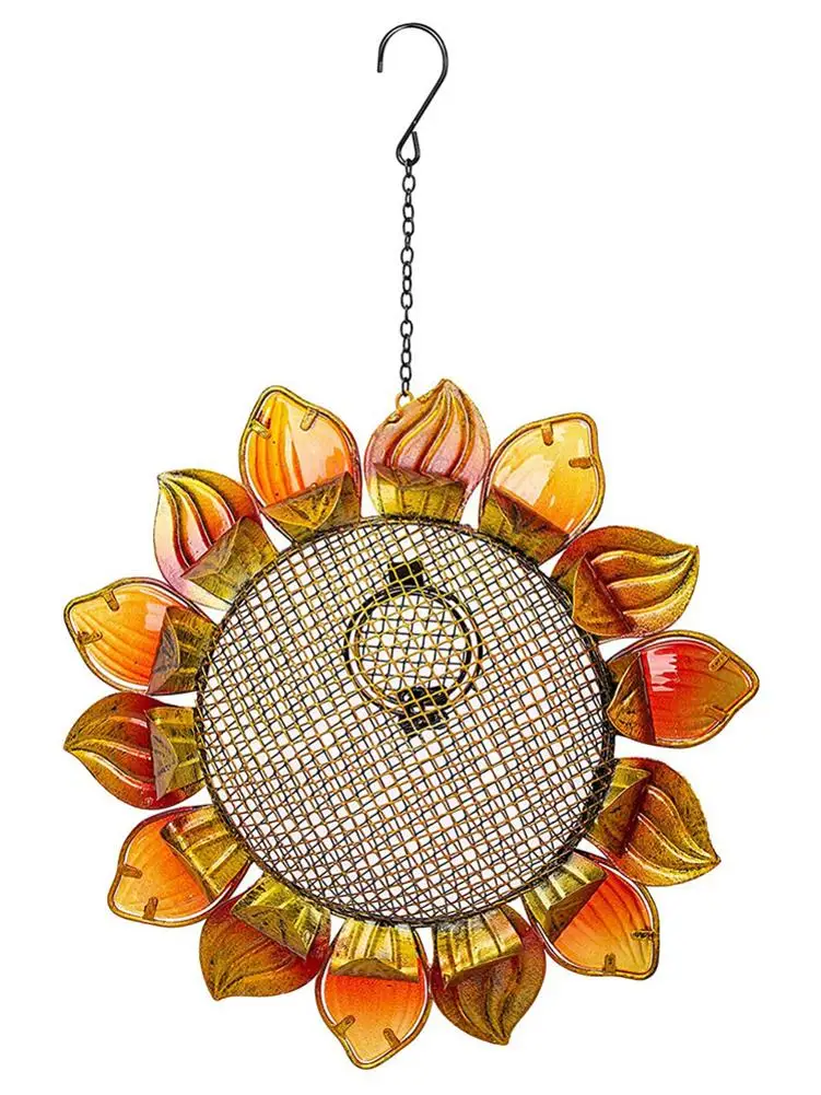 

Sunflower Hummingbird Feeder Garden Yard Wrought Iron Art Hanging Decorative Bird Feeder Wonderful For Bird Lovers For Gardener