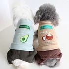 Новинка Осень-зима 2021 с принтом фруктов зеленые и коричневые цвета аксессуары для собак с четырьмя ножками