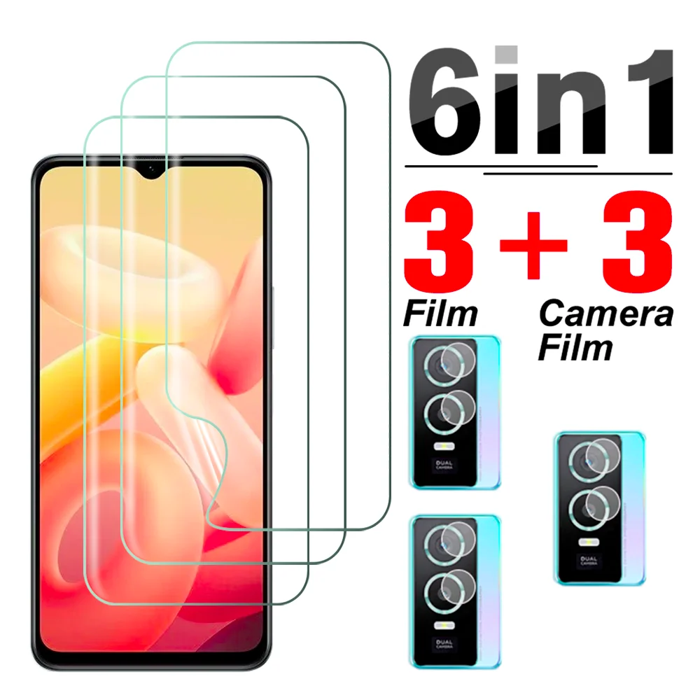 

6in1 Hydrogel Film For Vivo Y76s Y76 5G V2156A Camera Lens Protective Film For Vivo Y76 5G 6.58inch Protection Film Not Glass