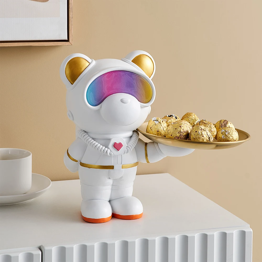 

Поднос из смолы в современном стиле с космическим медведем, подставка для торта, тарелки для пищевых отсеков, тарелки, посуда, украшение сто...