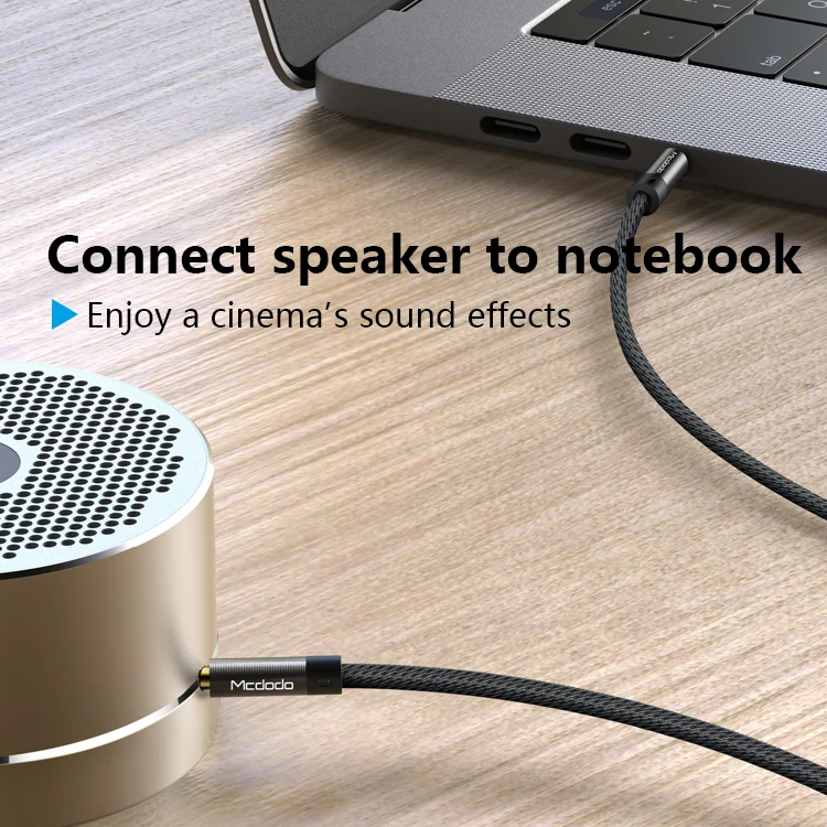 Mcdodo AUX кабель Jack 3.5мм к 3.5мм аудио Aux для Xiaomi Redmi 4x, OnePlus, автомобильных наушников и динамиков, проводная линия.