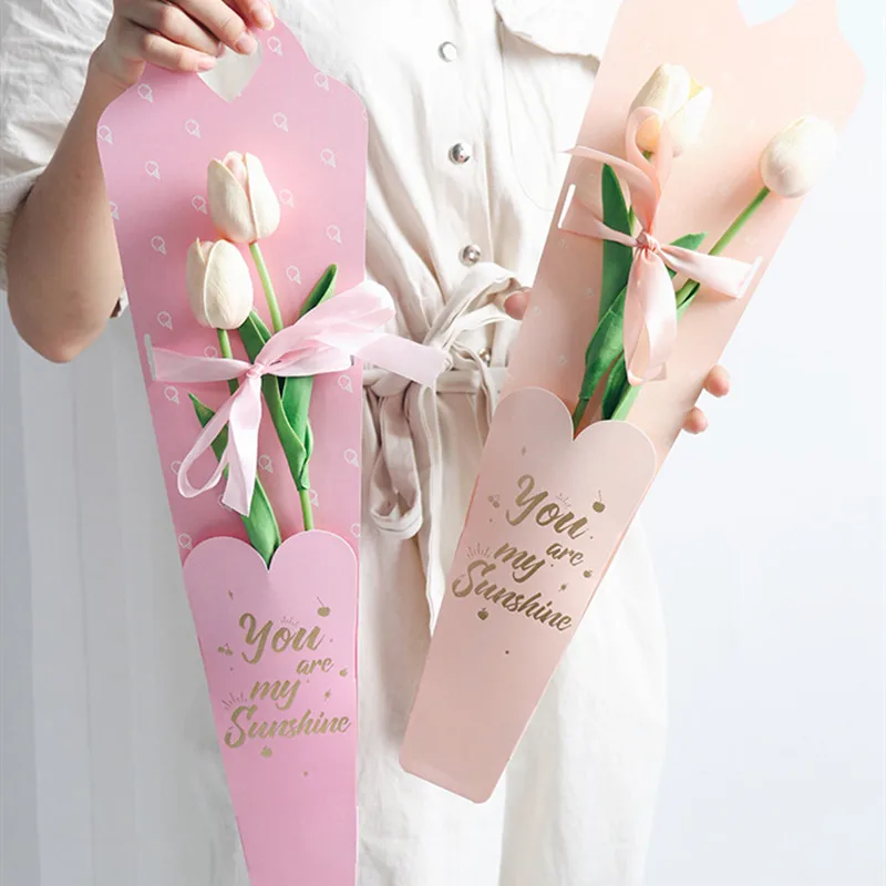 

5pcs Single Rose Flower Wrapping Gift Box Valentine's Day Wedding Decor Rose Flower Packaging Gift Box Bouquet Floral Material
