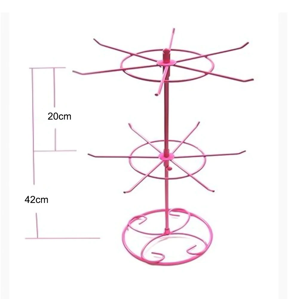 

2 Tiers Rotating Detachable Metal Necklace Bracelet Jewelry Display Rack Stand Xmas Gifts exhibitor stand jewelry taki dolabi
